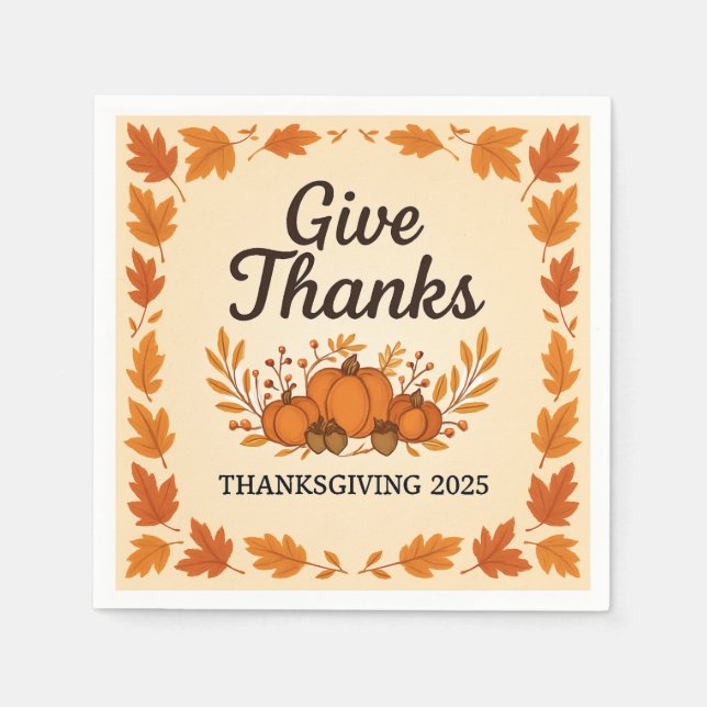 Ge Thanksgiving Napkins Pappersservett (Framsidan)