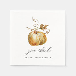 Ge Thanksgiving Watercolor Pumpkin Pappersservett