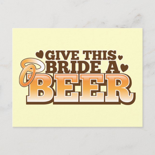 Ge this BRIDE a Beer ND Vykort (Framsida)