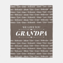 Ge till alla med familjemedlem Namn Mönster Fleecefilt