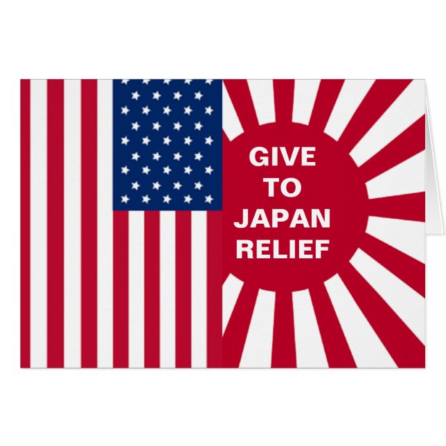 GE TILL JAPAN RELIEF HÄLSNINGSKORT (Framsidan Horizontal)