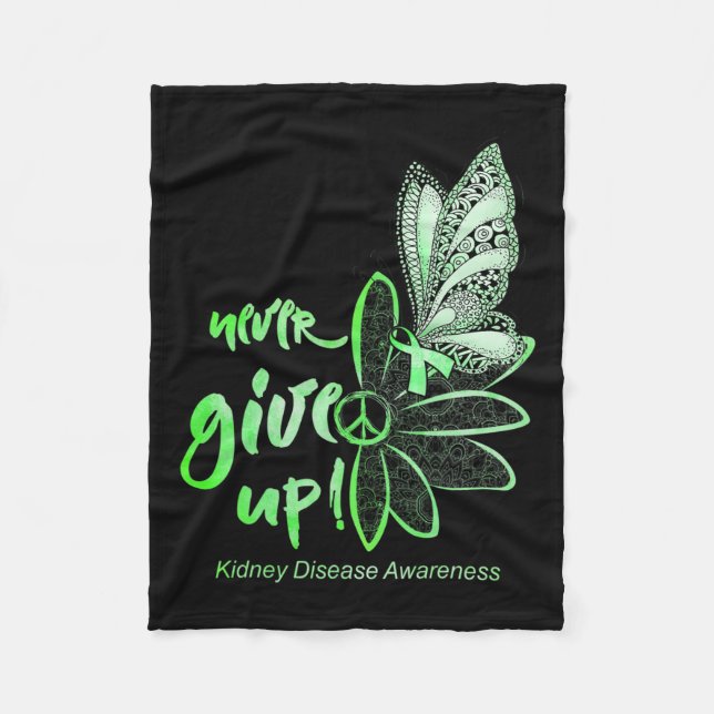 Ge Up Butterfly Kidney Disease Awareness Gift Fleecefilt (Framsidan)