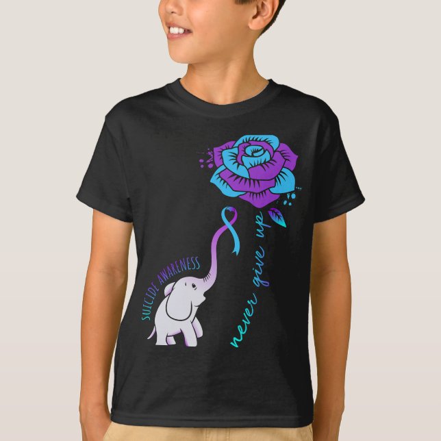 Ge Up Lycklig Suicide Awareness Support Graphics T Shirt (Framsida)
