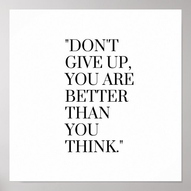 Ge upp dig inte bättre än tänka poster (Framsidan)