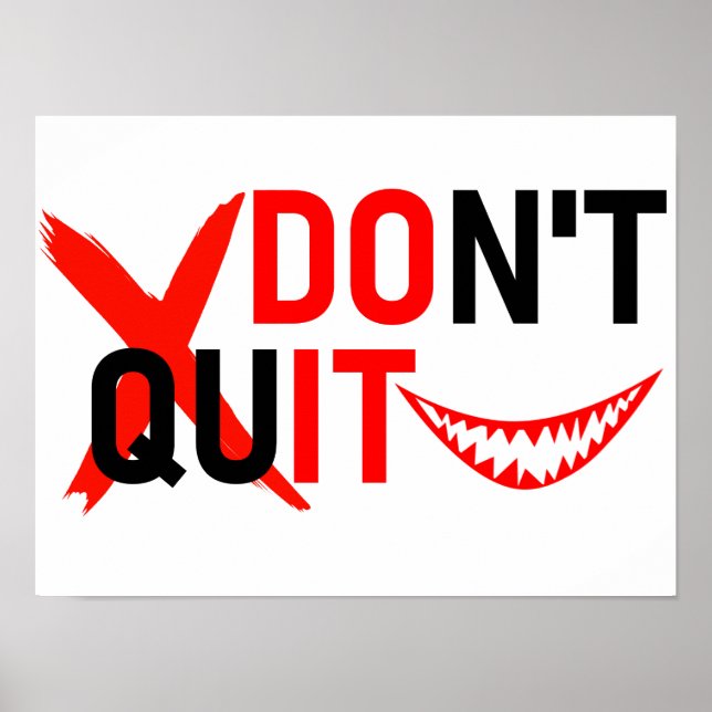 GE UPP INTE – Djärb Röd Motivering Design Poster (Framsidan)