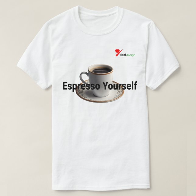 "Ge Ut Trycket" Rolig T-shirt för Kaffeälskare (Design framsida)