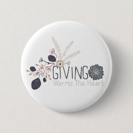 Ge VARNING Blommigten Hjärtcitat Knapp