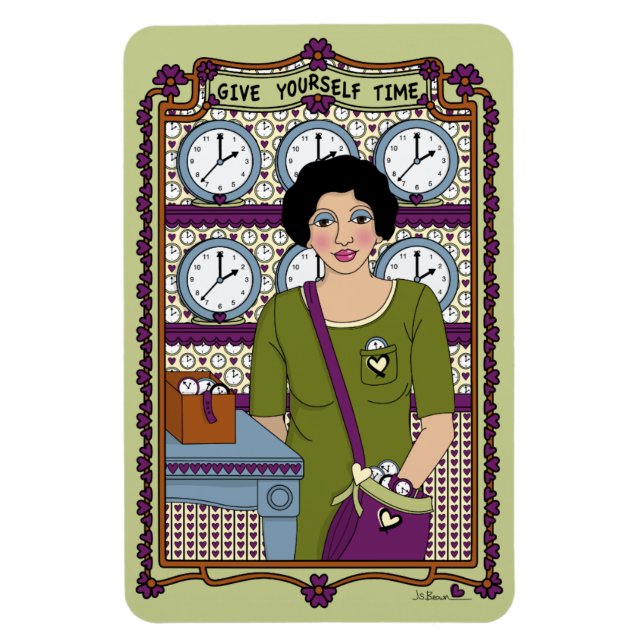 Ge Yourself Time_A_4x6-kylskåp, magnet (Vertikal)