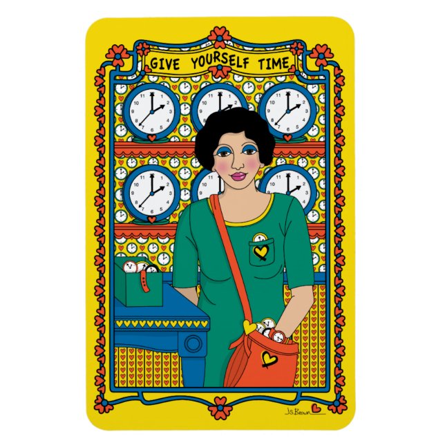 Ge Yourself Time_B_4x6-kylskåp, magnet (Vertikal)