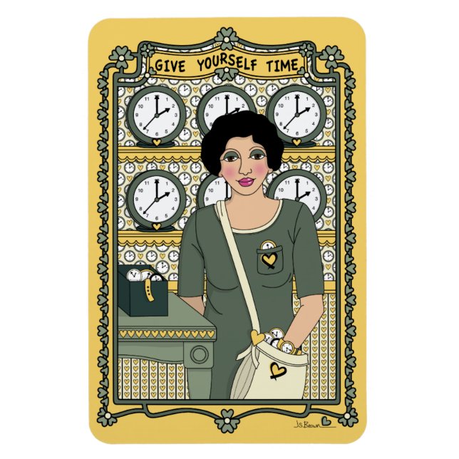 Ge Yourself Time_C_4x6-kylskåp, magnet (Vertikal)