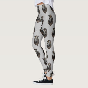 "Gear-Driven Giant: Steampunk Hippo" Leggings