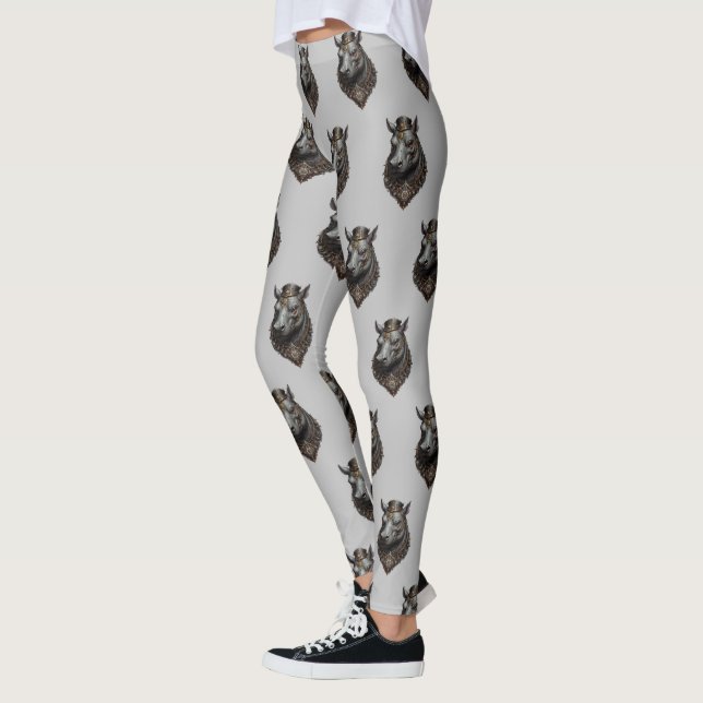"Gear-Driven Giant: Steampunk Hippo" Leggings (Vänster)