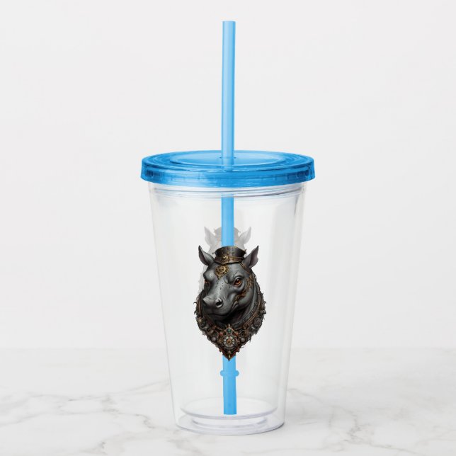 "Gear-Driven Giant: Steampunk Hippo" Take Away Mugg (Framsida)