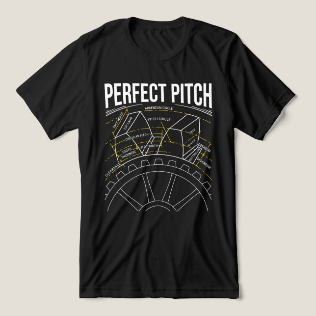 Gear Teeth Anatomy - Perfekt Pitch Edition T Shirt (Design Framsida)