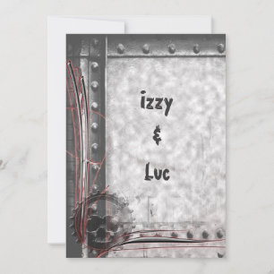 Gearhead Skull Rockabilly Grunge Goth Bröllop Inbjudningar