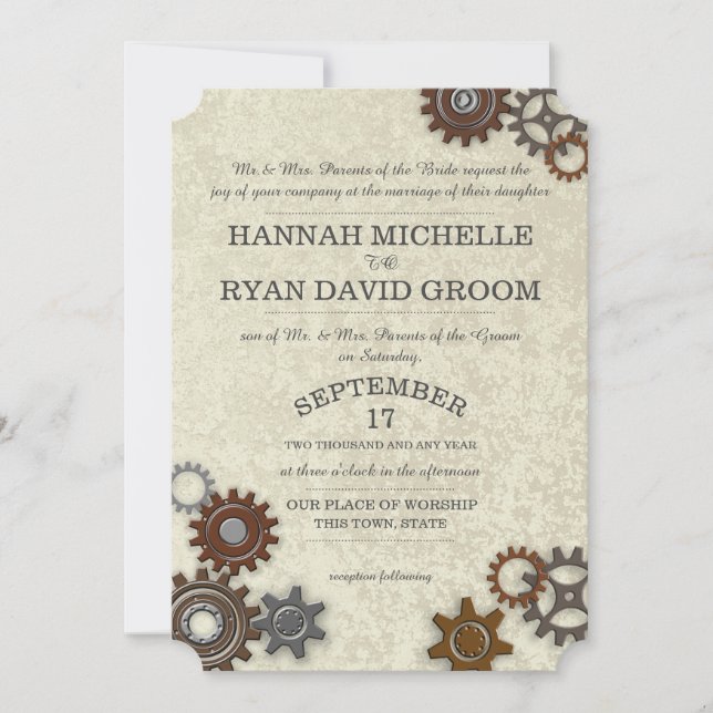 Gears Industrial Art Inbjudningar (Framsida)