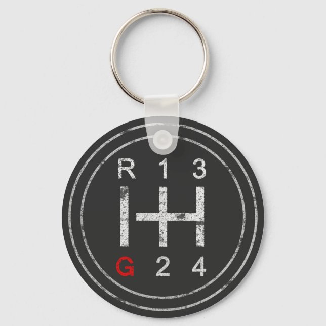 Gearshift Knob Syncro T3 Vanagon Classic Car Nyckelring (Framsida)