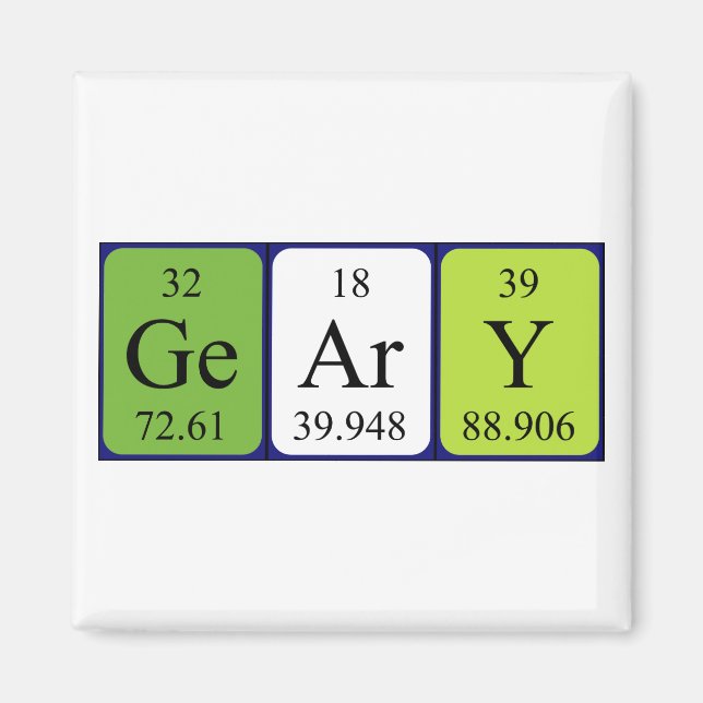 Geary Periary bord namn magnet (Framsidan)