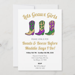 Geaux Girls New Orleans Bachelorette Helg Inbjudningar