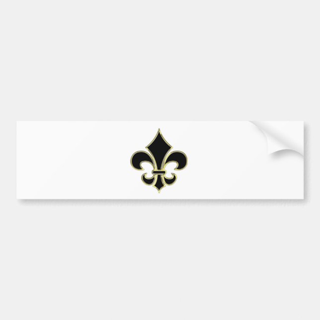 Geaux svart & Guld Fleur De Lis Bildekal (Framsidan)
