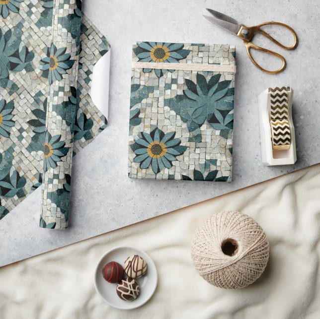 Geblümtes Steinmosaik Presentpapper (Hantverk)