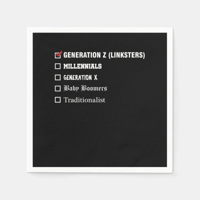 Gebnationation Z Millenials Generation X Boomer Gi Pappersservett (Framsidan)