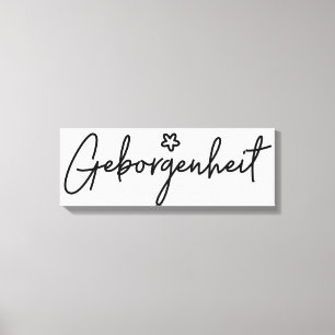 Geborgen heit, Tyska Ord, Security Canvastryck