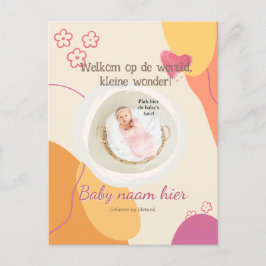 Gebortekaartje voor de kleine inbjudan vykort
