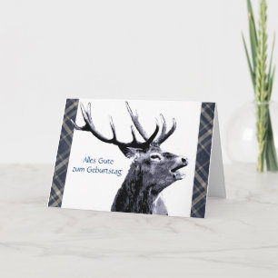 Geburtstag för vintagefullvuxen hankronhjortAlles Kort