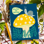 Geburtstag Schnecke auf Magischen Pilz Niedlich  Vykort<br><div class="desc">Anpassbare Karte,  herzlichen Glückwunsch zum Geburtstag,  Fügen Sie Ihren eigenen Text auf der Rückseite oder vor der Postkarte hinzu. Karo in meinem Shop für mehr passende Designs oder lass mir wissen,  ob Sie etwas Gefallen haben anpassbare.</div>