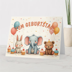 Geburtstagsfreud mit tierischen Freunden Kort