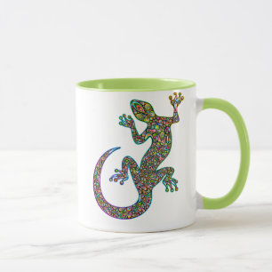 Geck Gecko Psychedelic Design Mugg