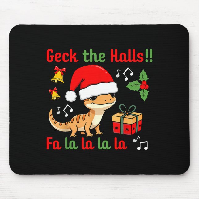 Geck The Halls Leopard Gecko Christmas Pun Pet Own Musmatta (Framsidan)