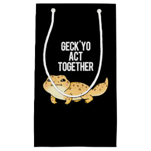 Geck Yo Act ToTillsammans Funny Gecko Pun Mörk BG