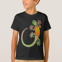 Gecko Blommigt Tribal Art