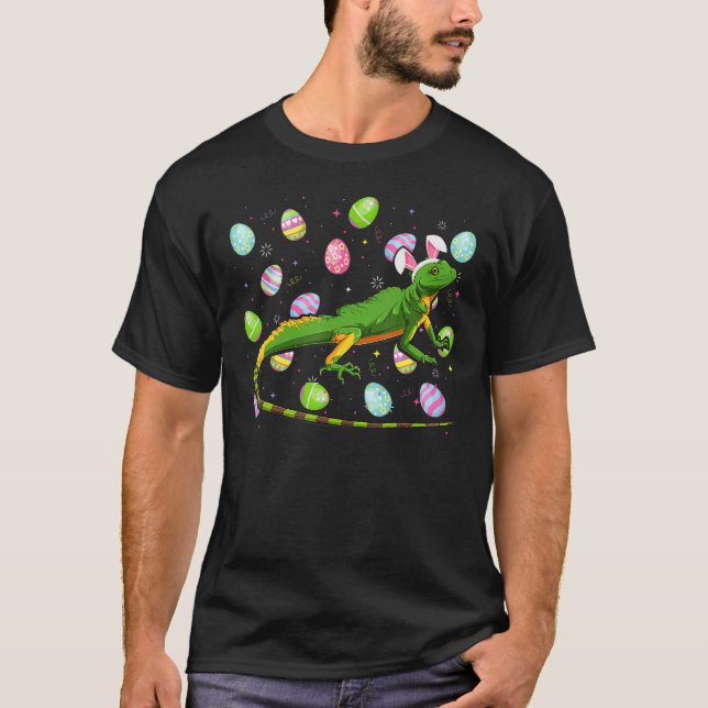 Gecko Bunny Påskägg Funny Gecko Påsk Söndag T Shirt (Framsida)