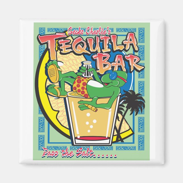 Gecko Charlies Margarita Bar Magnet (Framsidan)