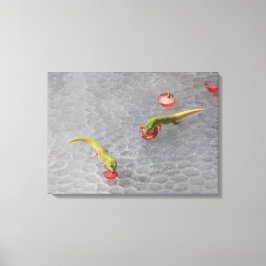 Gecko-cocktail två biet-arbetsyta canvastryck