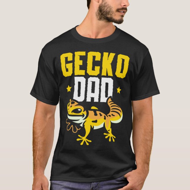 Gecko Dad Reptile Leopard Gecko  Lizard T Shirt (Framsida)