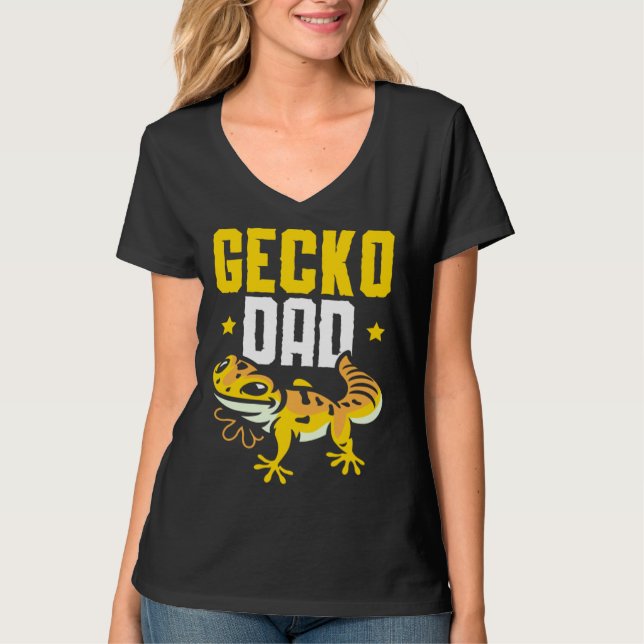 Gecko Dad Reptile Leopard Gecko  Lizard T Shirt (Framsida)