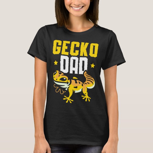 Gecko Dad Reptile Leopard Gecko  Lizard T Shirt (Framsida)