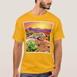 Gecko Desert Sunset T Shirt