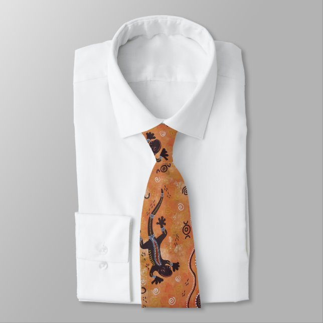 Gecko Dreaming Aboriginal Tie Slips (Bunden)