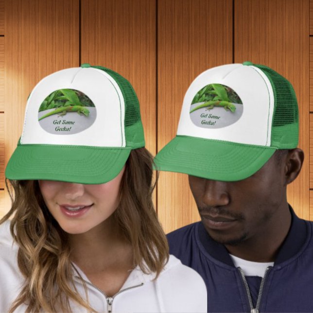 Gecko för dammdagen i guld - Audition och få lite  Truckerkeps (Gold Dust Day Gecko – Audition and Get Some Gecko Trucker Hat)