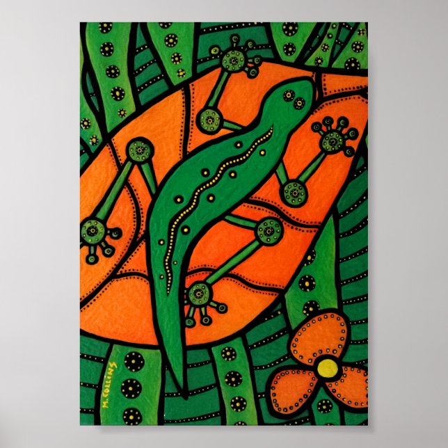 Gecko Green And Orange Poster (Framsidan)