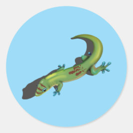 Gecko guld Dammdag Runt Klistermärke