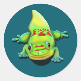 Gecko guld Dammdag Runt Klistermärke