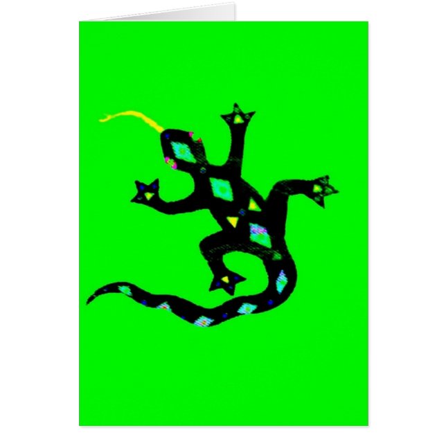 Gecko i Grönt2 Hälsningskort (Framsidan)