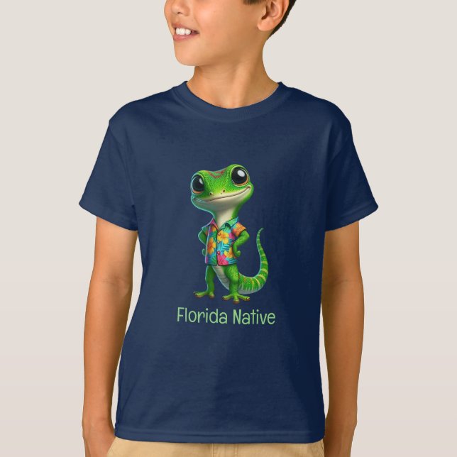 Gecko i Tropical Shirt T (Framsida)