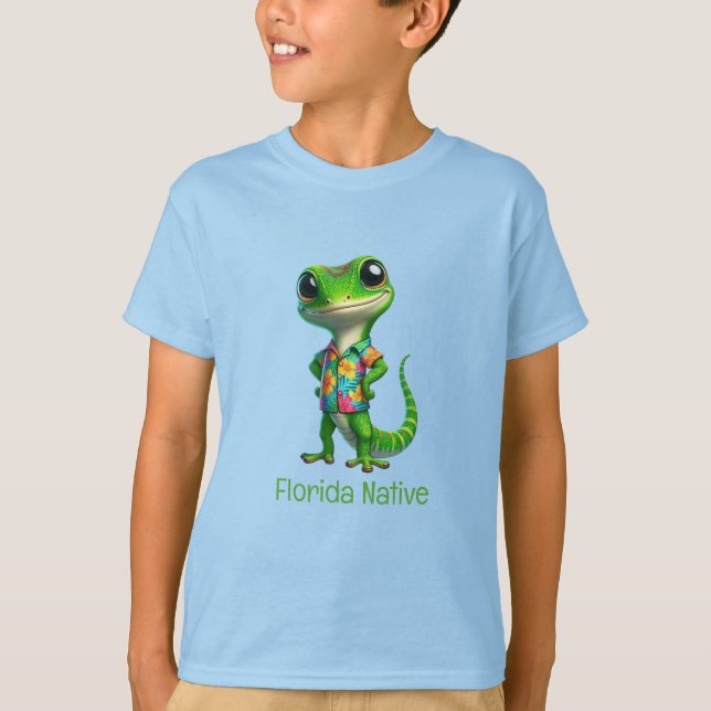 Gecko i Tropical Shirt T (Framsida)